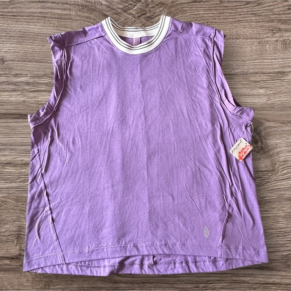 #5 NWT Free People Don't Sweat It Oversized Tee in Violet - Picture 6 of 7